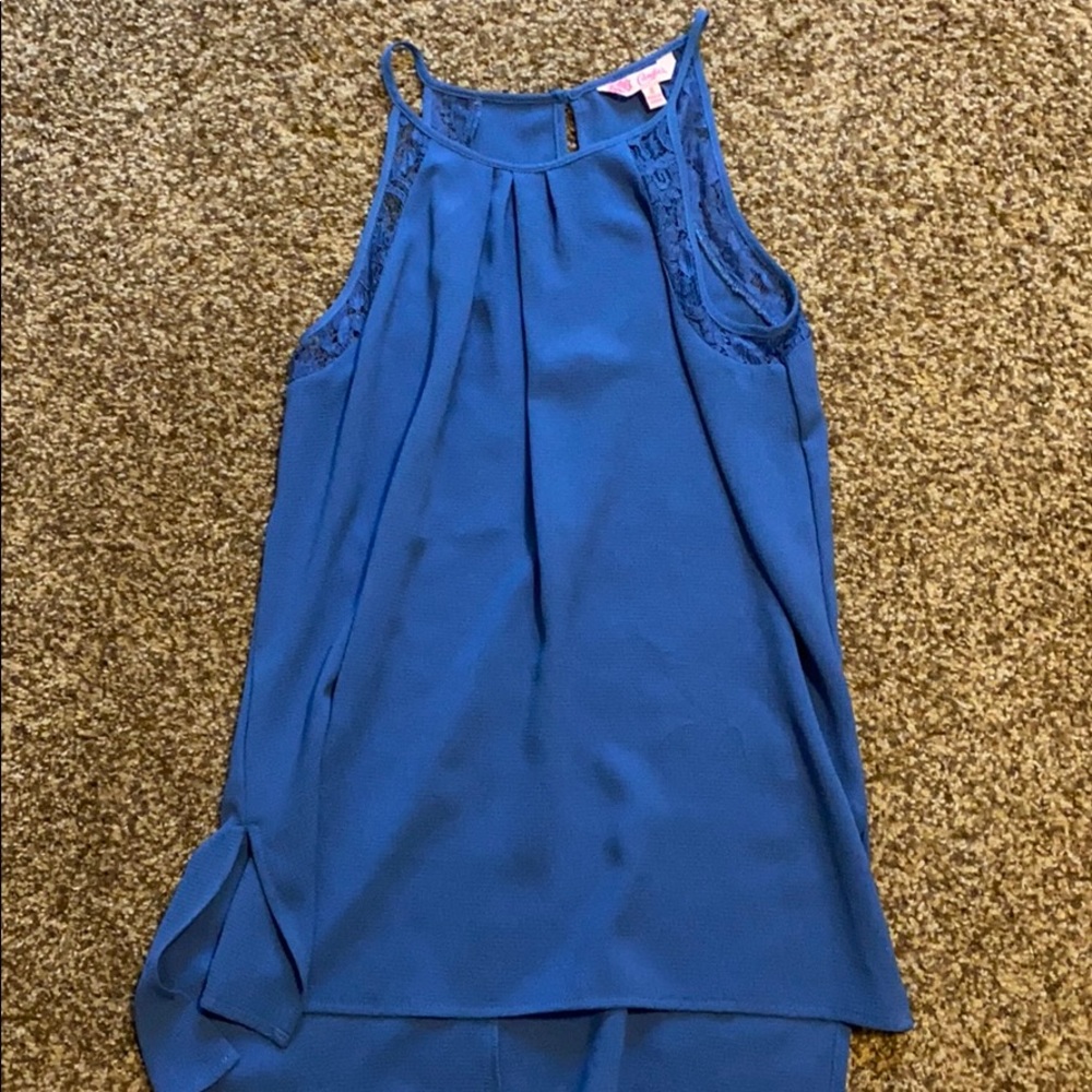 Blue Tank Top with a little Lace